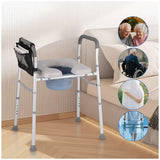 Darrahopens Furniture > Bathroom > Toilets White Heavy Duty Bedside Commode, Raised Toilet Seat, Shower Chair, Adjustable Height 75.5-88cm In Australia - Darrahopens