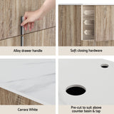 Darrahopens Furniture > Bathroom > Vanity Units Cefito Vanity Unit 900mm Bathroom Cabinet Storage Wall Hung Timber Front Pine