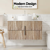 Darrahopens Furniture > Bathroom > Vanity Units Cefito Vanity Unit 900mm Bathroom Cabinet Storage Wall Hung Timber Front Pine