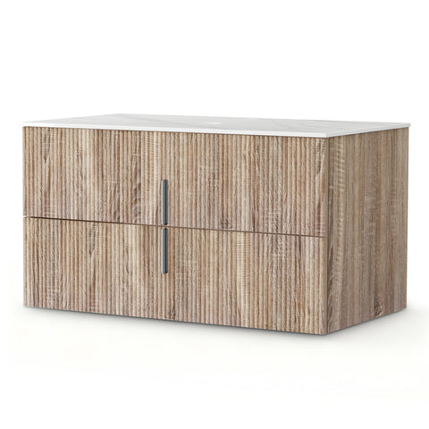 Darrahopens Furniture > Bathroom > Vanity Units Cefito Vanity Unit 900mm Bathroom Cabinet Storage Wall Hung Timber Front Pine