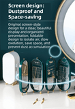 Darrahopens Furniture > Bathroom > Vanity Units White 4-Layer Retractable Screen-Style Jewelry Display Stand With Mirror Zone - Dust-Proof Necklace & Earring Organizer Case for Vanity