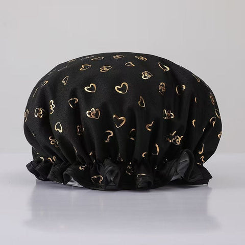 Darrahopens Furniture > Bathroom > Vanity Units Women's Double-Layer Waterproof Shower Cap-black In Australia - Darrahopens