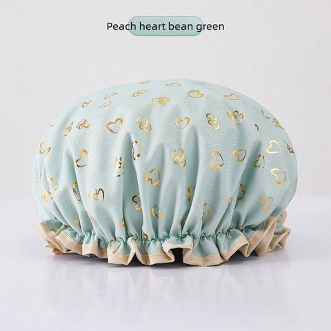 Darrahopens Furniture > Bathroom > Vanity Units Women's Double-Layer Waterproof Shower Cap-green In Australia - Darrahopens