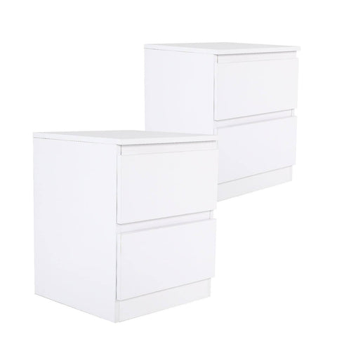 Darrahopens Furniture > Bedroom 2X Bedside Table Side Storage Cabinet Nightstand Bedroom 2 Drawer JOSS BLACK