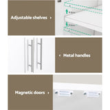 Darrahopens Furniture > Bedroom Artiss 2 Door Wardrobe Bedroom Cupboard Closet Storage Cabinet Organiser White