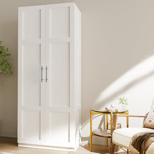 Darrahopens Furniture > Bedroom Artiss 2 Door Wardrobe Bedroom Cupboard Closet Storage Cabinet Organiser White