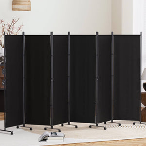 Darrahopens Furniture > Bedroom Artiss 6 Panel Room Divider Screen 323cm Wheel Fabric Black