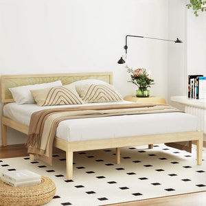 Darrahopens Furniture > Bedroom Artiss Bed Frame Double Size Wooden Base Mattress Platform Timber Pine YUMI
