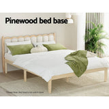 Darrahopens Furniture > Bedroom Artiss Bed Frame Queen Size Wooden Base Mattress Platform Timber Pine BRUNO