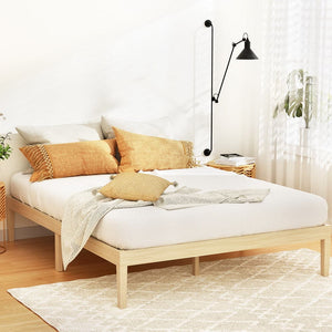 Darrahopens Furniture > Bedroom Artiss Bed Frame Queen Size Wooden Base Mattress Platform Timber Pine BRUNO