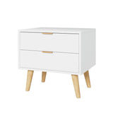 Darrahopens Furniture > Bedroom Artiss Bedside Table 2 Drawers - White
