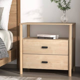 Darrahopens Furniture > Bedroom Artiss Bedside Table Nightstand 2 Drawers - Pine
