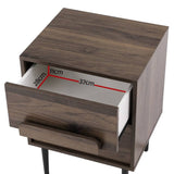 Darrahopens Furniture > Bedroom Artiss Bedside Table Nightstand 2 Drawers - Walnut