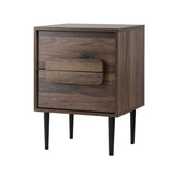 Darrahopens Furniture > Bedroom Artiss Bedside Table Nightstand 2 Drawers - Walnut