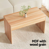 Darrahopens Furniture > Bedroom Artiss Coffee Table Rectangle Fluted Side 100CM