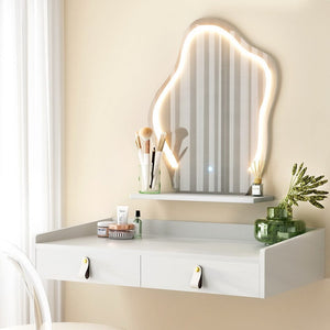 Darrahopens Furniture > Bedroom Artiss Dressing Table Floating LED White Daphne