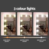 Darrahopens Furniture > Bedroom Artiss Dressing Table Set Stool 15 Led Bulbs White Darcy