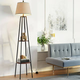 Darrahopens Furniture > Bedroom Artiss Floor Lamp Shelf Stand Modern LED Storage Shelves Living Room Light