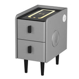 Darrahopens Furniture > Bedroom Artiss Smart Bedside Table 2 Drawers with Wireless Charging LED Lights Grey