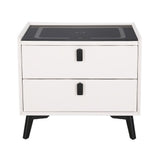 Darrahopens Furniture > Bedroom Artiss Smart Bedside Table 2 Drawers with Wireless Charging Ports LED Lights