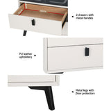 Darrahopens Furniture > Bedroom Artiss Smart Bedside Table 2 Drawers with Wireless Charging Ports LED Lights