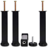 Darrahopens Furniture > Bedroom > Beds & Bed Frames 4 Pcs Screw In Metal Bed Legs Adjustable Black, 20 cm