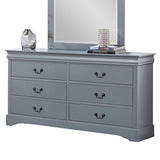 Darrahopens Furniture > Bedroom > Beds & Bed Frames 4 Pieces Bedroom Suite in Solid Wood & MDF King Size Grey Colour Bed, Bedside Table & Dresser