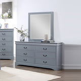 Darrahopens Furniture > Bedroom > Beds & Bed Frames 4 Pieces Bedroom Suite in Solid Wood & MDF King Size Grey Colour Bed, Bedside Table & Dresser