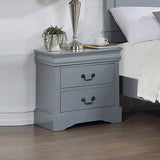 Darrahopens Furniture > Bedroom > Beds & Bed Frames 4 Pieces Bedroom Suite in Solid Wood & MDF King Size Grey Colour Bed, Bedside Table & Tallboy