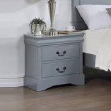 Darrahopens Furniture > Bedroom > Beds & Bed Frames 4 Pieces Bedroom Suite in Solid Wood & MDF Queen Size Grey Colour Bed, Bedside Table & Tallboy