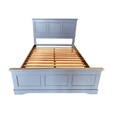 Darrahopens Furniture > Bedroom > Beds & Bed Frames 4 Pieces Bedroom Suite in Solid Wood & MDF Queen Size Grey Colour Bed, Bedside Table & Tallboy