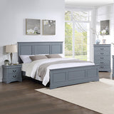 Darrahopens Furniture > Bedroom > Beds & Bed Frames 4 Pieces Bedroom Suite in Solid Wood & MDF Queen Size Grey Colour Bed, Bedside Table & Tallboy