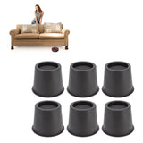 Darrahopens Furniture > Bedroom > Beds & Bed Frames 6 PCS Anti Vibration Pads Sofa Feet Pad Furniture Riser Mat for Table Cabinet Bed 3in Black Round In Australia - Darrahopens