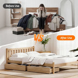 Darrahopens Furniture > Bedroom > Beds & Bed Frames Artiss 2pcs Under Bed Storage with Wheels Rolling Wooden Drawers King Single & Queen