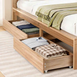 Darrahopens Furniture > Bedroom > Beds & Bed Frames Artiss 2pcs Under Bed Storage with Wheels Rolling Wooden Drawers Single & Double