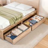 Darrahopens Furniture > Bedroom > Beds & Bed Frames Artiss 2pcs Under Bed Storage with Wheels Rolling Wooden Drawers Single & Double