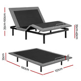 Darrahopens Furniture > Bedroom > Beds & Bed Frames Artiss Adjustable Bed Frame Double Size Electric Bed Base Wireless Remote Control Zero Gravity Power Bed Foundation