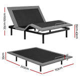 Darrahopens Furniture > Bedroom > Beds & Bed Frames Artiss Adjustable Bed Frame Queen Size Electric Bed Base Wireless Remote Control Zero Gravity Power Bed Foundation