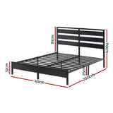 Darrahopens Furniture > Bedroom > Beds & Bed Frames Artiss Bed Frame Double Size LED Metal Bed Base with Charging Station