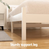 Darrahopens Furniture > Bedroom > Beds & Bed Frames Artiss Bed Frame Double Size Wooden Platform with 2 Storage Drawers White SOFIE