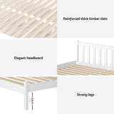Darrahopens Furniture > Bedroom > Beds & Bed Frames Artiss Bed Frame Double Size Wooden Platform with 2 Storage Drawers White SOFIE