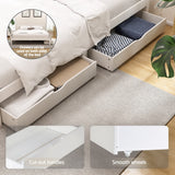 Darrahopens Furniture > Bedroom > Beds & Bed Frames Artiss Bed Frame Double Size Wooden Platform with 2 Storage Drawers White SOFIE