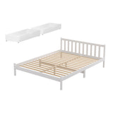 Darrahopens Furniture > Bedroom > Beds & Bed Frames Artiss Bed Frame Double Size Wooden Platform with 2 Storage Drawers White SOFIE
