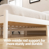 Darrahopens Furniture > Bedroom > Beds & Bed Frames Artiss Bed Frame Double Size Wooden Platform with 2 Storage Drawers White SOFIE