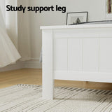 Darrahopens Furniture > Bedroom > Beds & Bed Frames Artiss Bed Frame Double Size Wooden with 3 Shelves Bed Head White