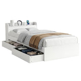 Darrahopens Furniture > Bedroom > Beds & Bed Frames Artiss Bed Frame Single Size with Charging Ports and 2 Drawers AURA
