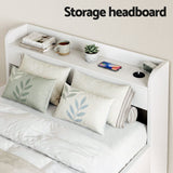 Darrahopens Furniture > Bedroom > Beds & Bed Frames Artiss Bed Frame Single Size with Charging Ports and 2 Drawers AURA