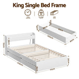 Darrahopens Furniture > Bedroom > Beds & Bed Frames Artiss Bed Frame Single Size with Charging Ports and 2 Drawers AURA