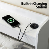 Darrahopens Furniture > Bedroom > Beds & Bed Frames Artiss Bed Frame Single Size with Charging Ports and 2 Drawers AURA