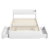 Darrahopens Furniture > Bedroom > Beds & Bed Frames Artiss Bed Frame Single Size with Charging Ports and 2 Drawers AURA